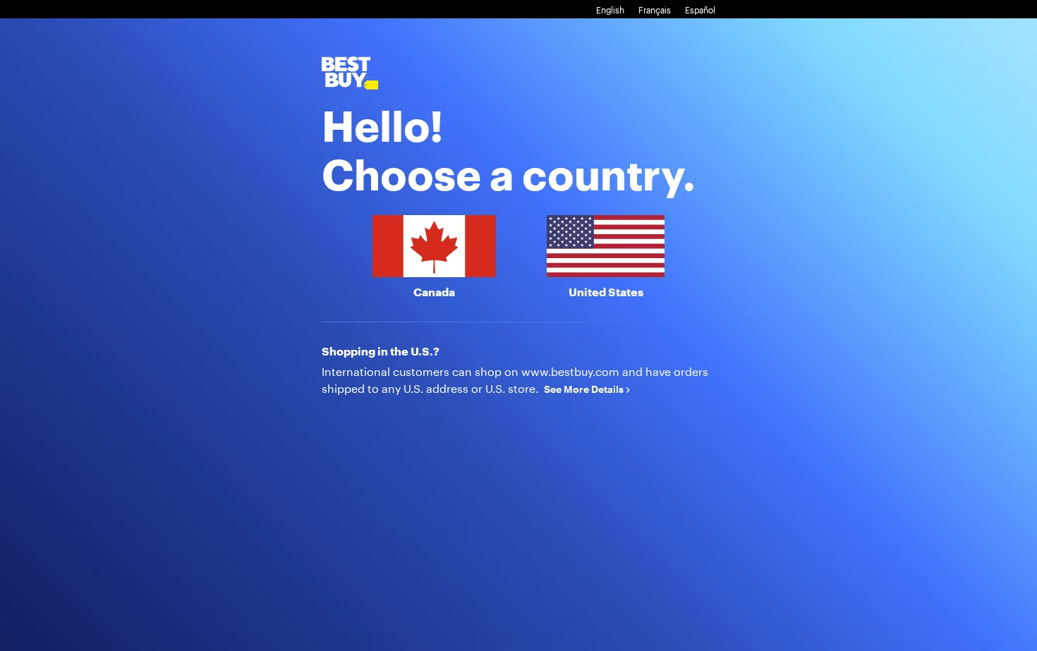 Best Buy International 页面快照